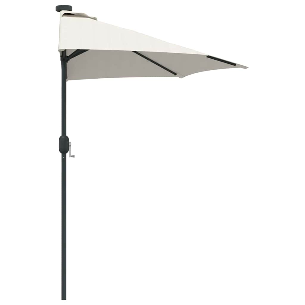 Hageparasol sand 294 x 150 x 223 cm Polyester og stål