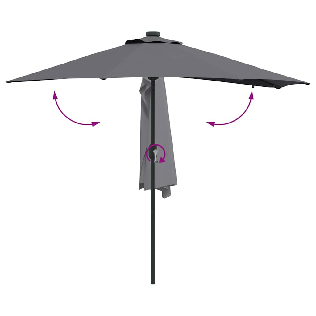 Hageparasol Antrasitt 294 x 150 x 223 cm Polyester og stål