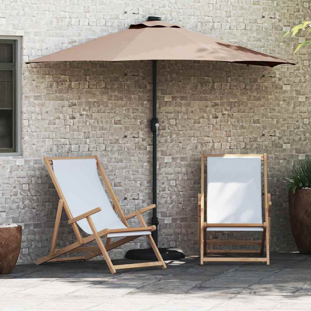 Hageparasol Gråbrun 294 x 150 x 223 cm Polyester og stål