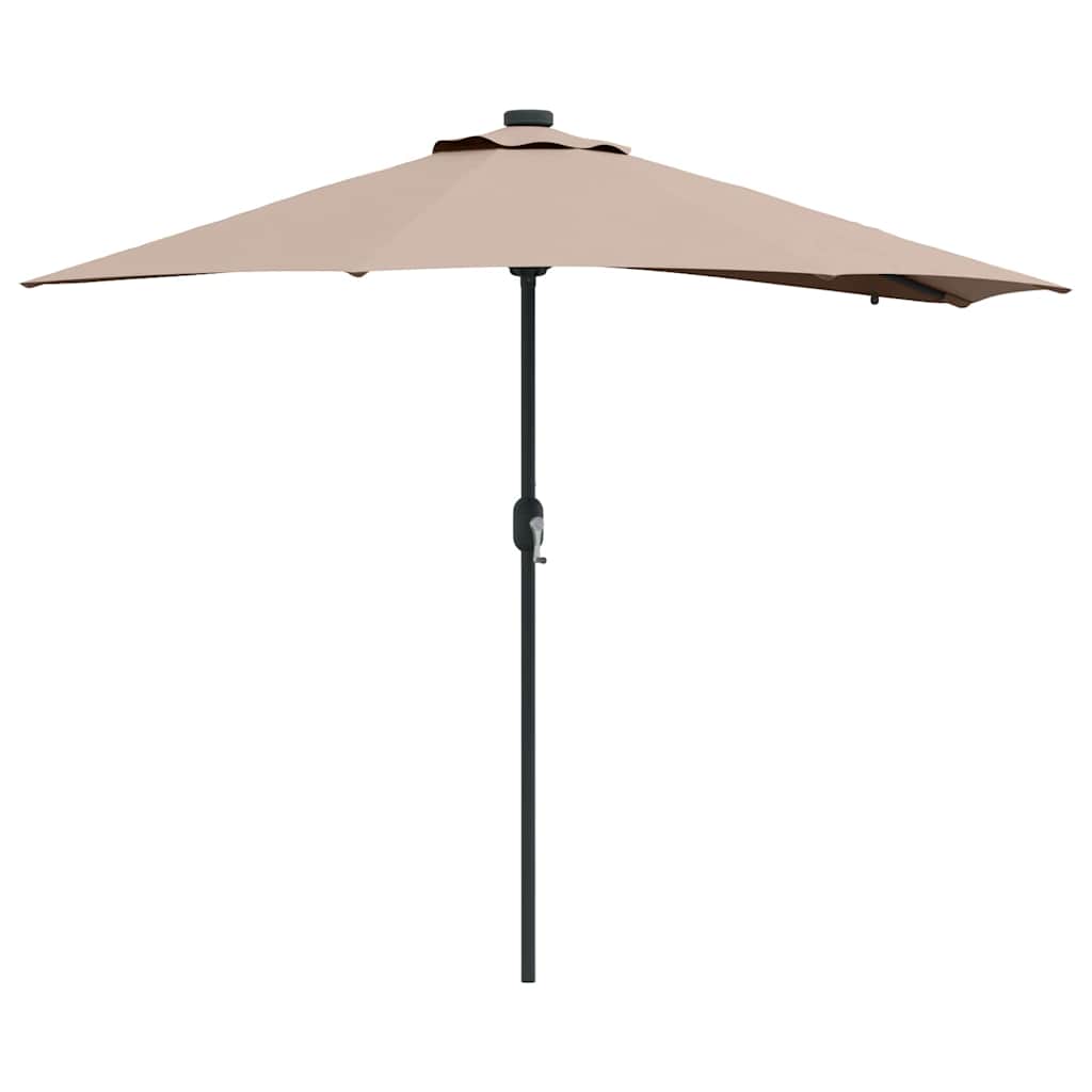 Hageparasol Gråbrun 294 x 150 x 223 cm Polyester og stål