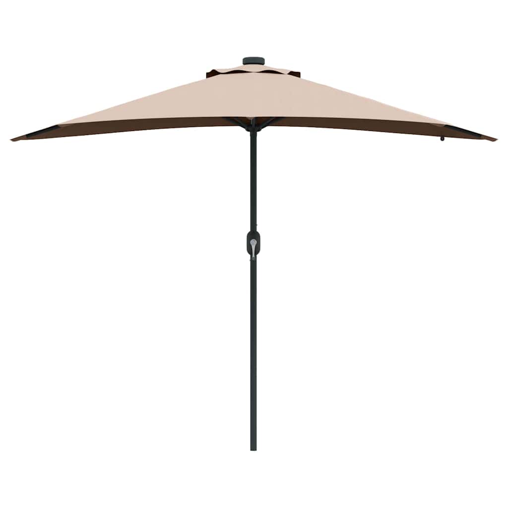 Hageparasol Gråbrun 294 x 150 x 223 cm Polyester og stål
