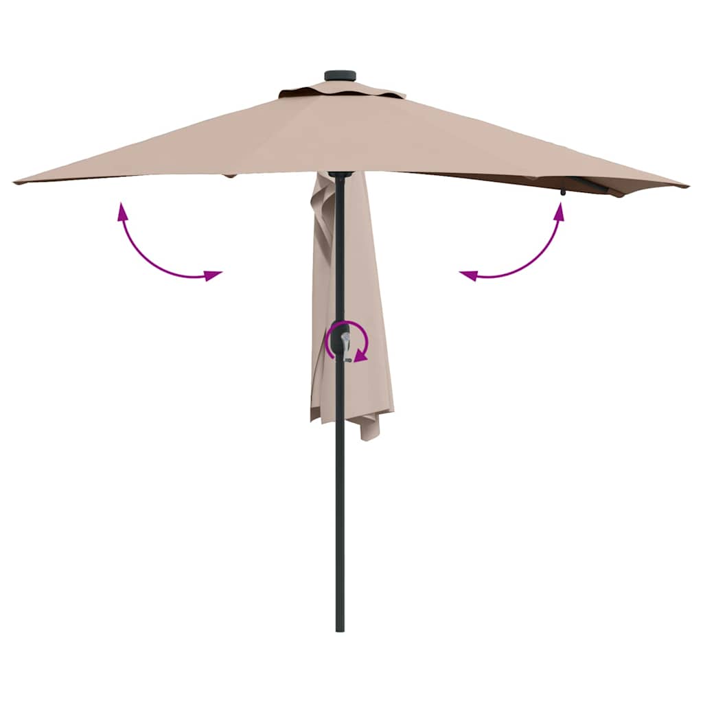 Hageparasol Gråbrun 294 x 150 x 223 cm Polyester og stål
