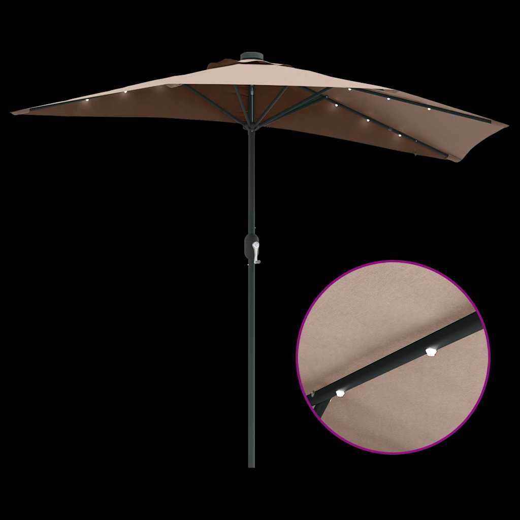 Hageparasol Gråbrun 294 x 150 x 223 cm Polyester og stål