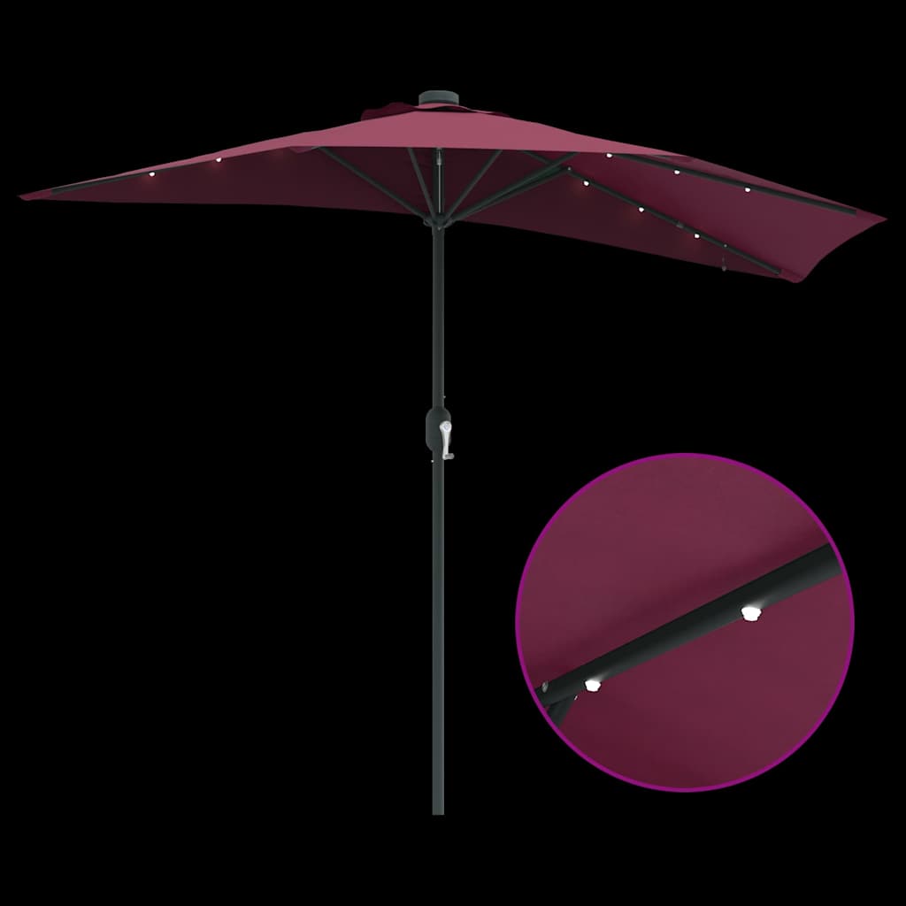 Hageparasol Bordeaux Rød 294 x 150 x 223 cm Polyester og stål