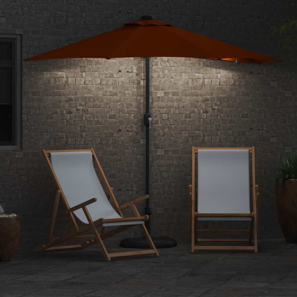 Hageparasol Terrakotta 294 x 150 x 223 cm Polyester og stål