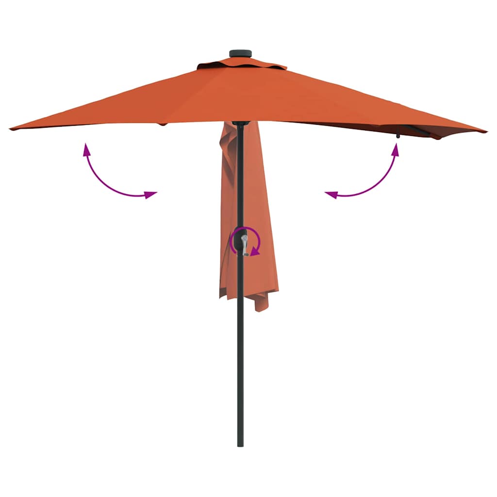 Hageparasol Terrakotta 294 x 150 x 223 cm Polyester og stål