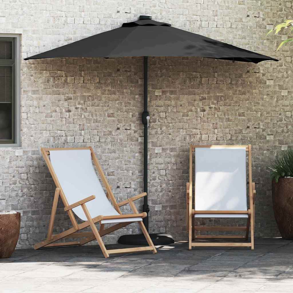 Hageparasol Svart 294 x 150 x 223 cm Polyester og stål