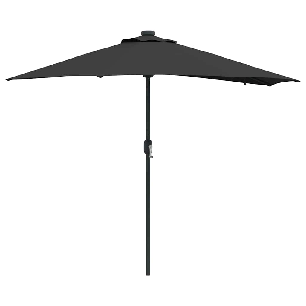 Hageparasol Svart 294 x 150 x 223 cm Polyester og stål