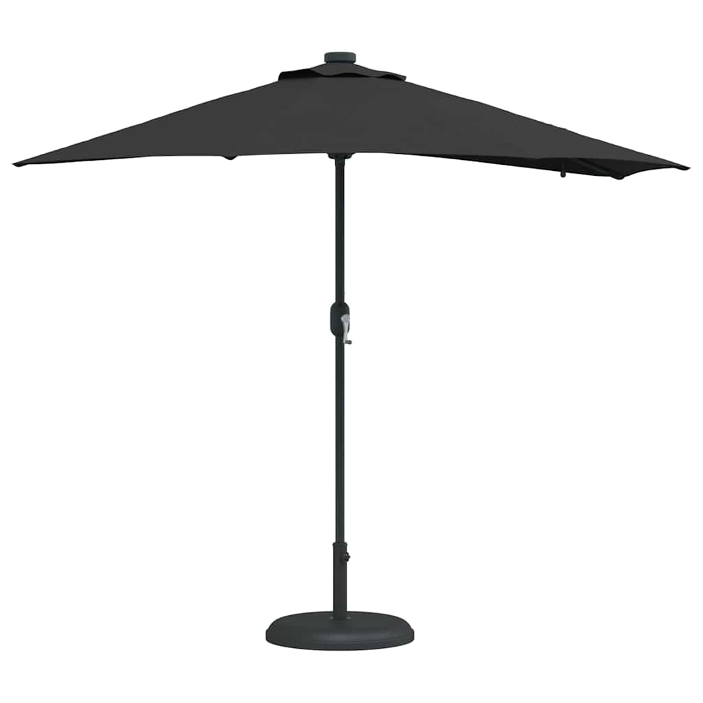 Hageparasol Svart 294 x 150 x 223 cm Polyester og stål