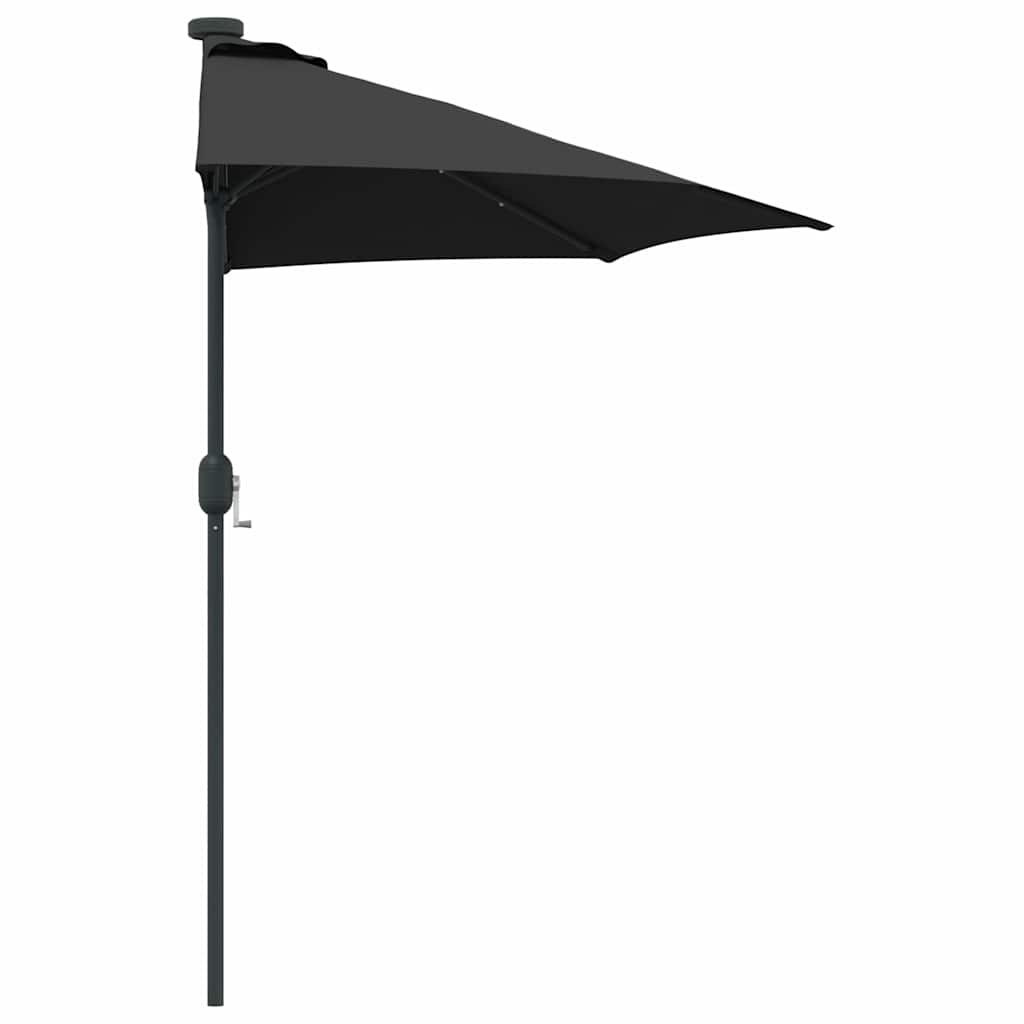 Hageparasol Svart 294 x 150 x 223 cm Polyester og stål
