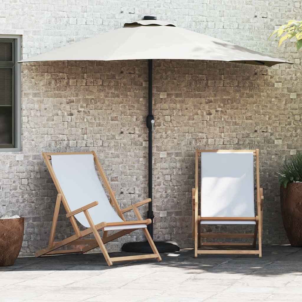 Hageparasol sand 294 x 150 x 224 cm Polyester og stål