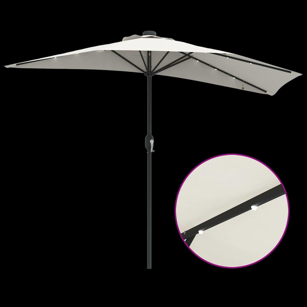 Hageparasol sand 294 x 150 x 224 cm Polyester og stål