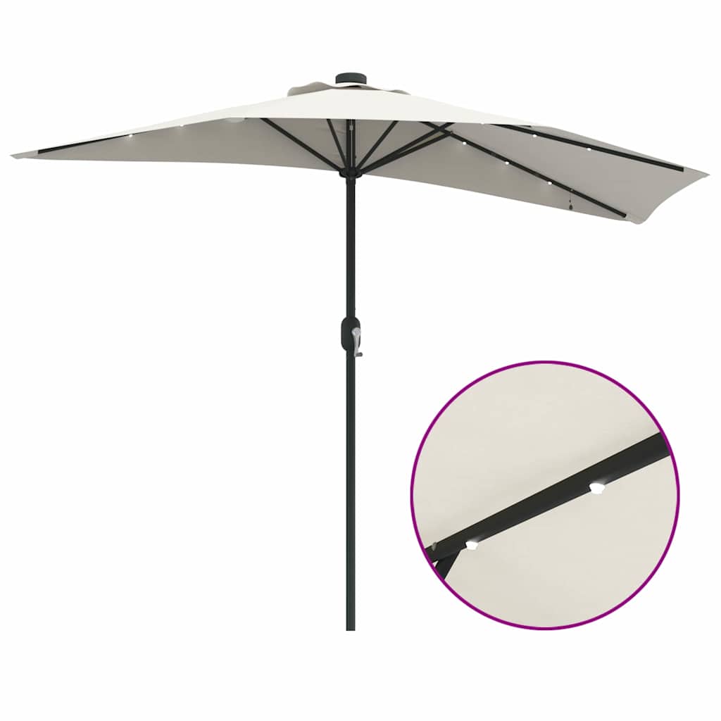 Hageparasol sand 294 x 150 x 224 cm Polyester og stål