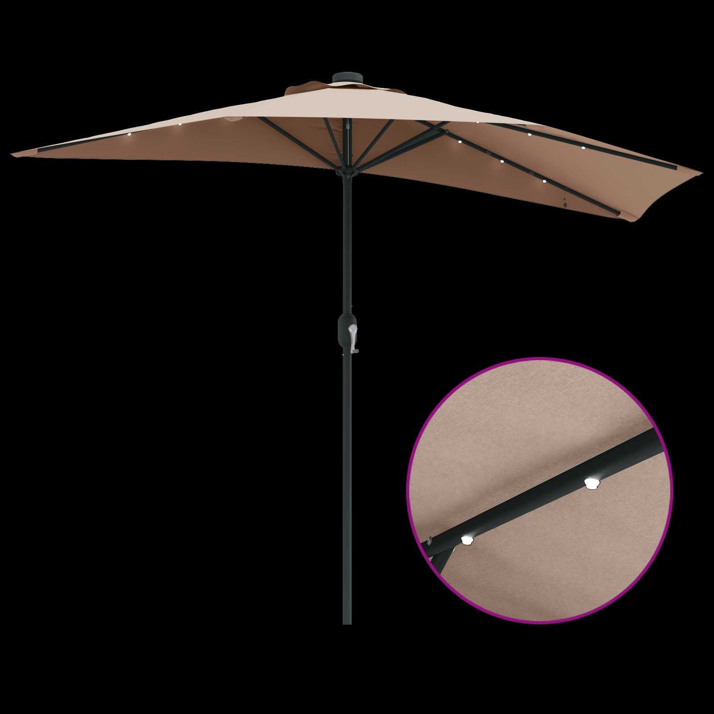 Hageparasol Gråbrun 294 x 150 x 224 cm Polyester og stål