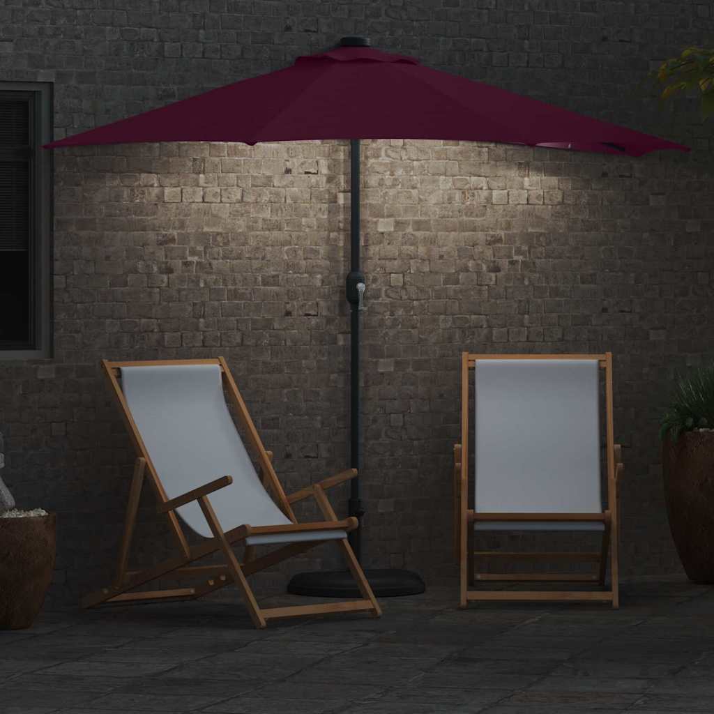 Hageparasol Bordeaux Rød 294 x 150 x 224 cm Polyester og stål