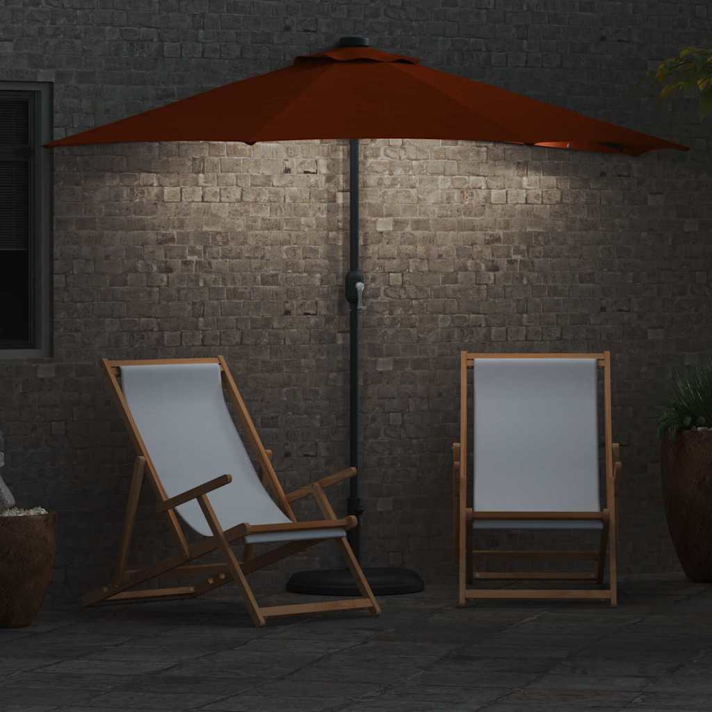 Hageparasol Terrakotta 294 x 150 x 224 cm Polyester og stål