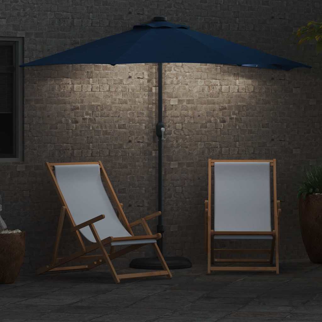 Hageparasol 294 x 150 x 224 cm Polyester og stål Azurblå