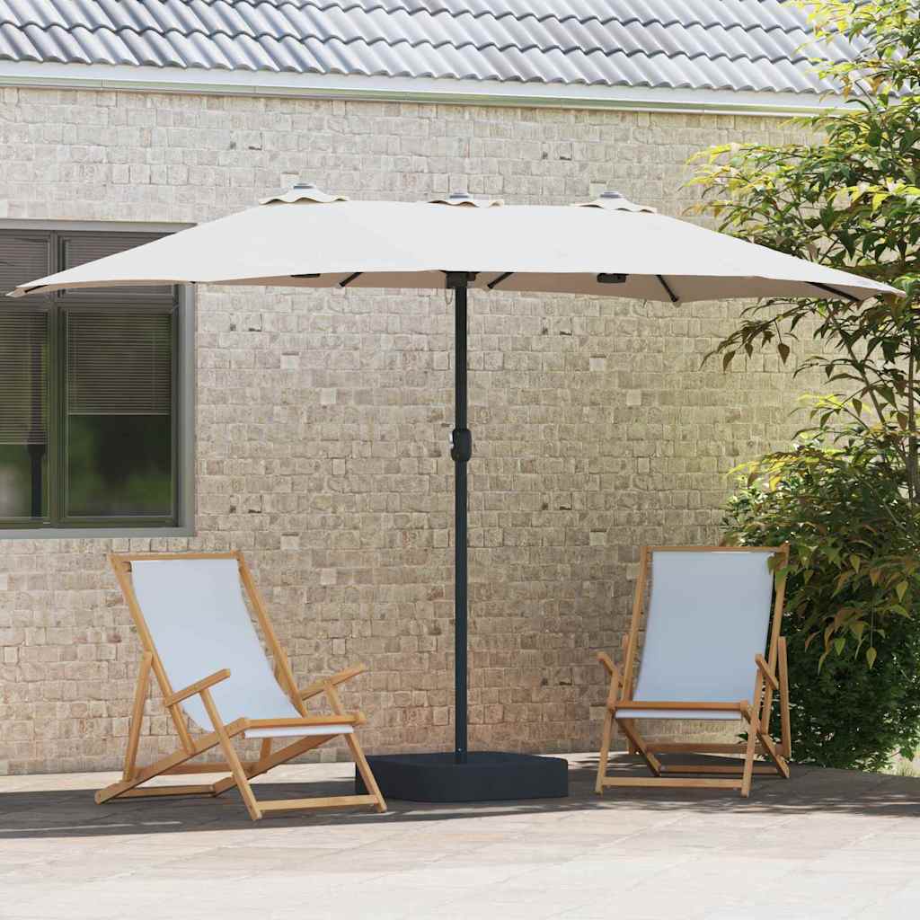 Hageparasol sand 385 x 209 x 244 cm Polyester og stål