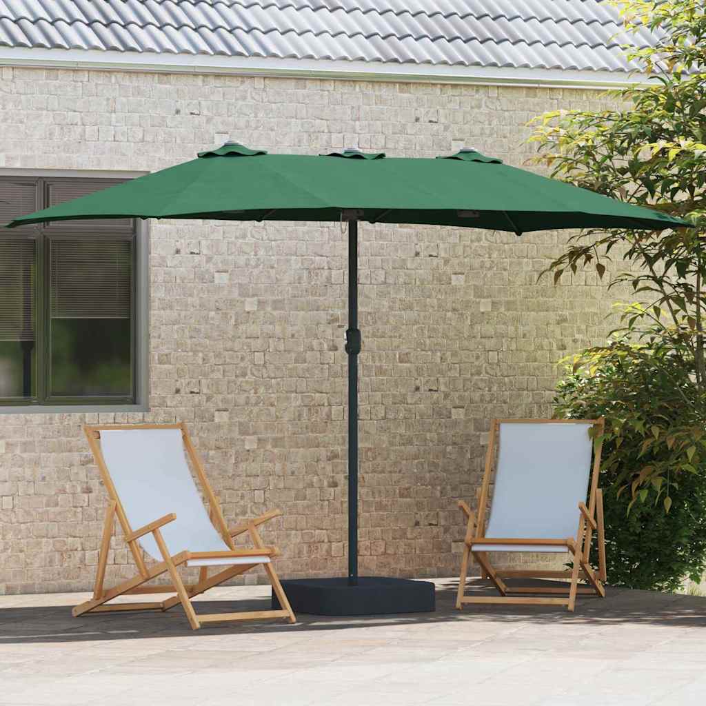 Hageparasol grønn 385 x 209 x 244 cm Polyester og stål