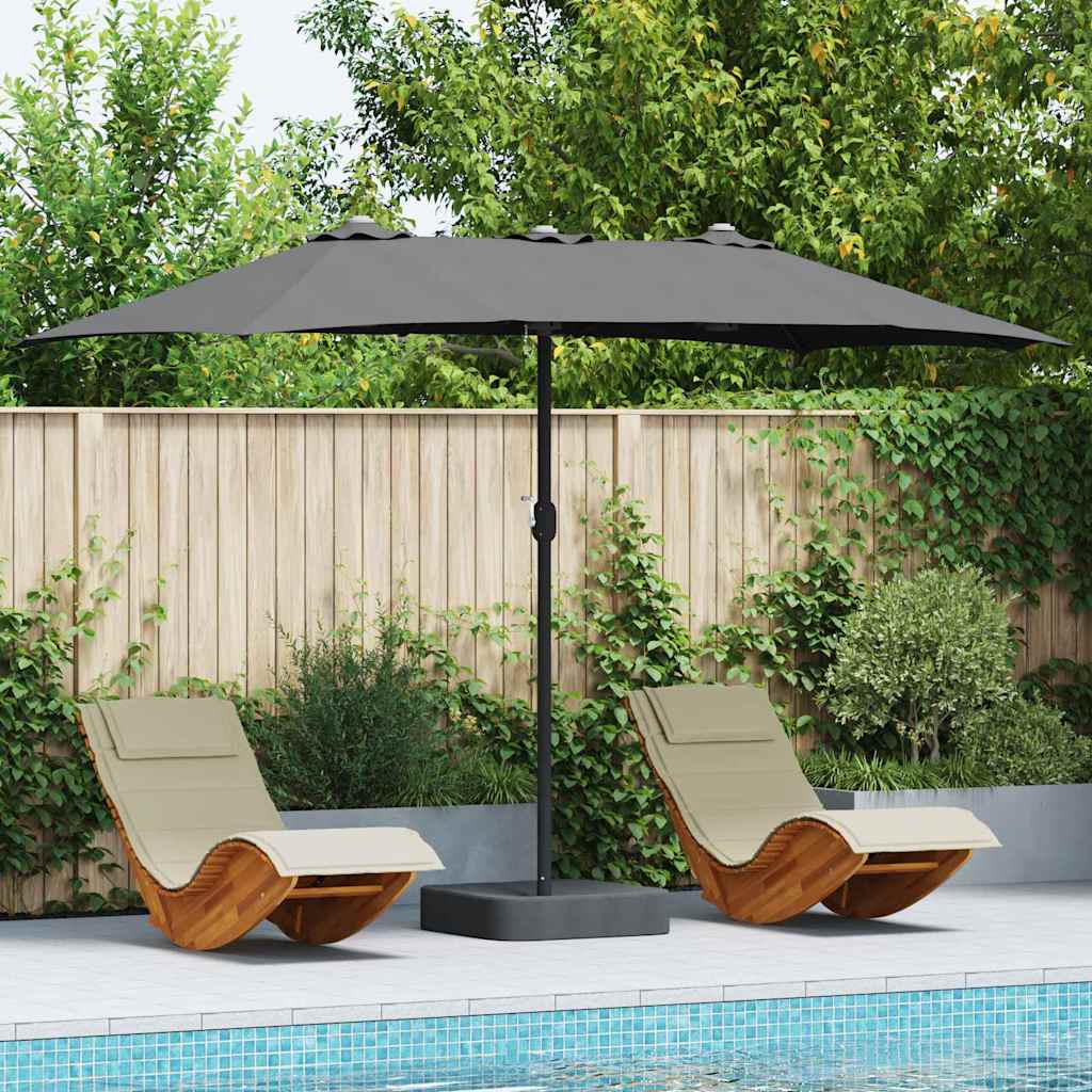 Hageparasol Antrasitt 385 x 209 x 244 cm Polyester og stål