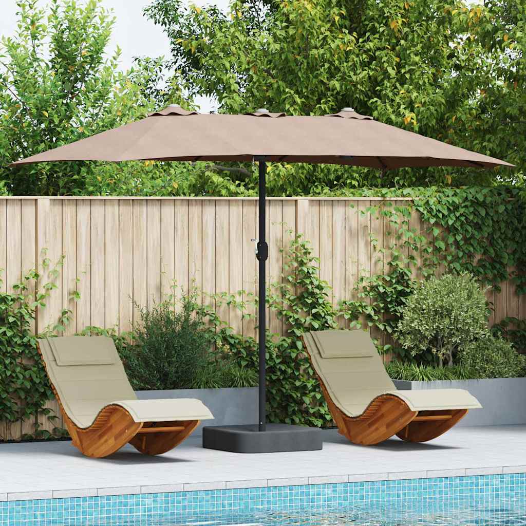 Hageparasol Gråbrun 385 x 209 x 244 cm Polyester og stål