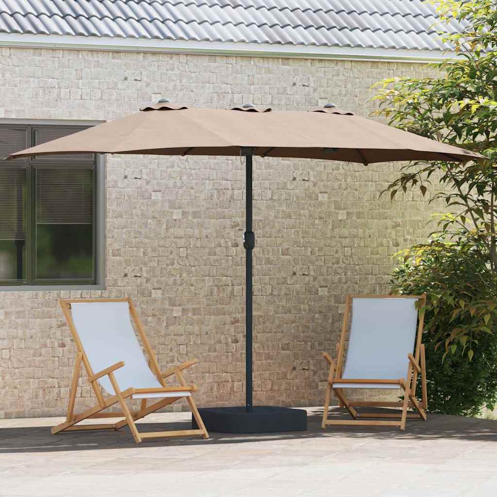 Hageparasol Gråbrun 385 x 209 x 244 cm Polyester og stål