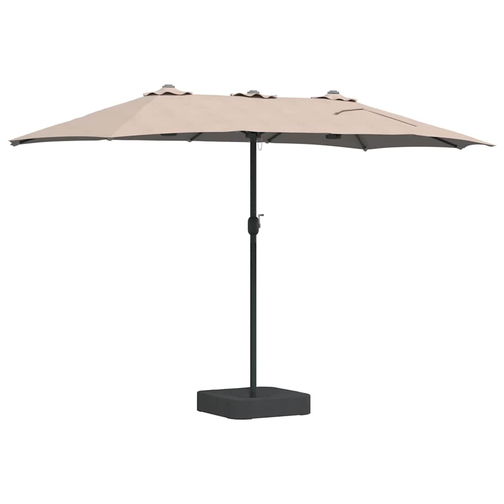 Hageparasol Gråbrun 385 x 209 x 244 cm Polyester og stål