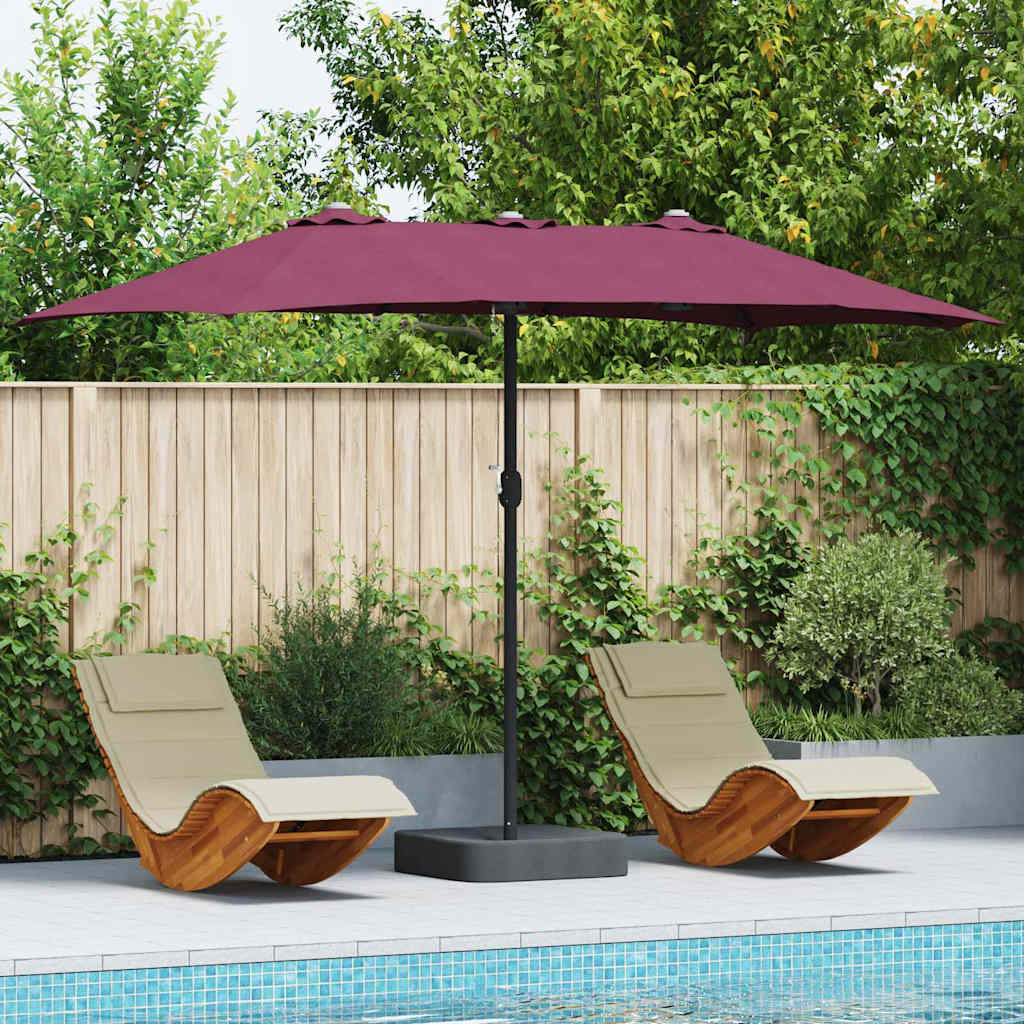 Hageparasol Bordeaux Rød 385 x 209 x 244 cm Polyester og stål