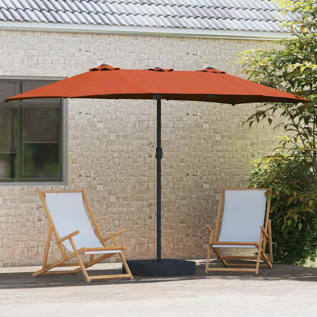 Hageparasol Terrakotta 385 x 209 x 244 cm Polyester og stål