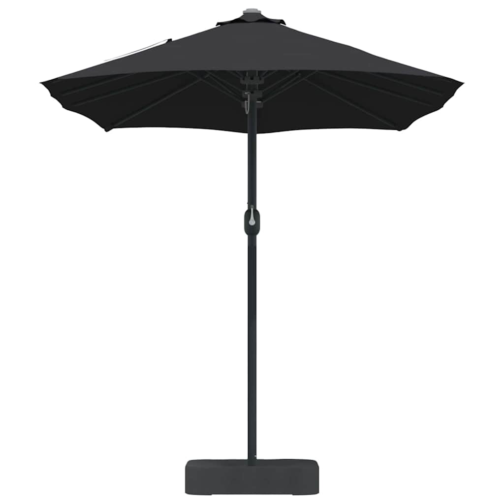 Hageparasol Svart 385 x 209 x 244 cm Polyester og stål