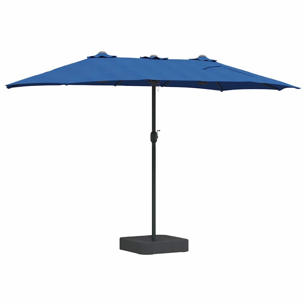 Hageparasol 385 x 209 x 244 cm Polyester og stål Azurblå