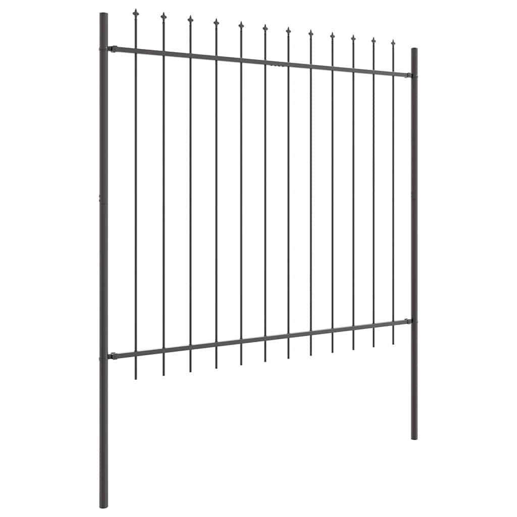 Hage Hegning 4 pcs Grå 6,8 x 1,5 m Pulverlakkert stål