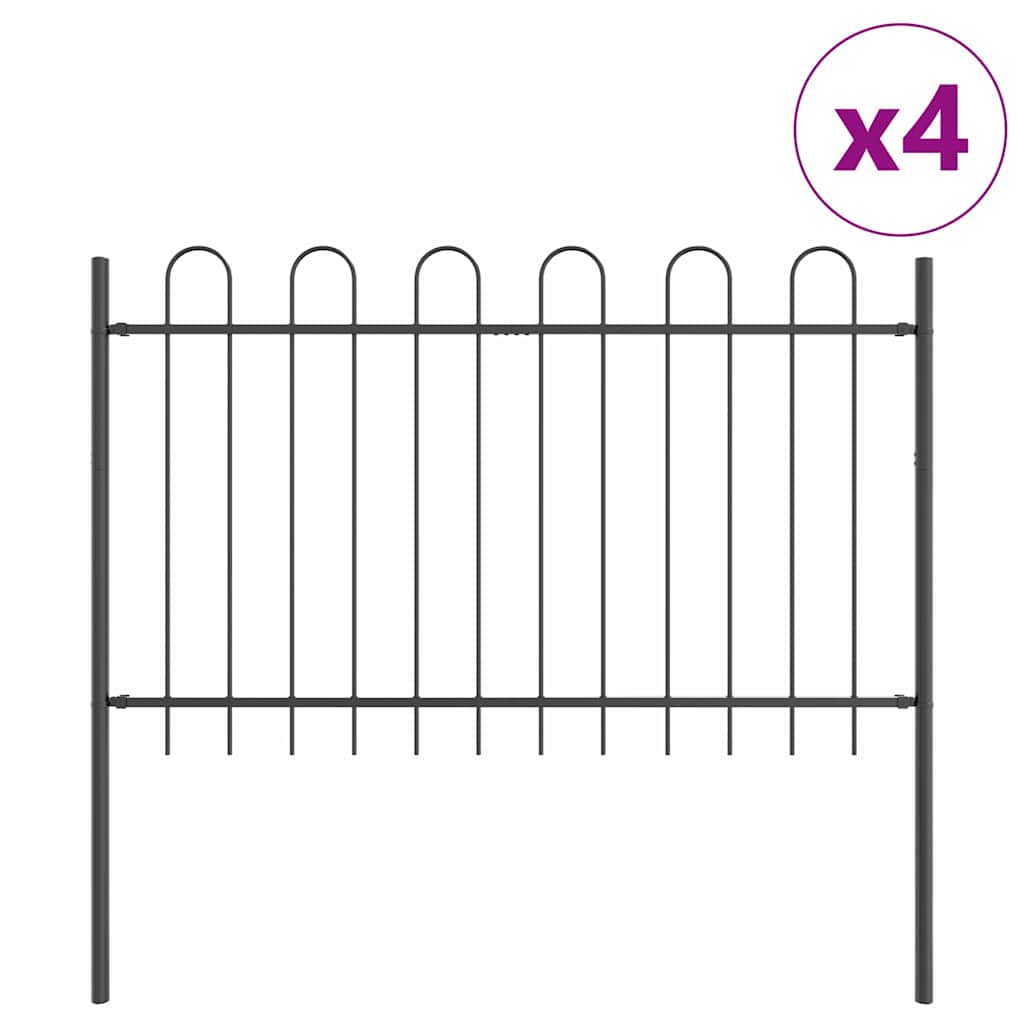 Hage Hegning 4 pcs Grå 6,8 x 1,2 m Pulverlakkert stål