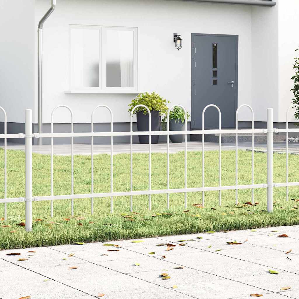 Hage Hegning 4 pcs Hvit 6,8 x 0,6 m Pulverlakkert stål
