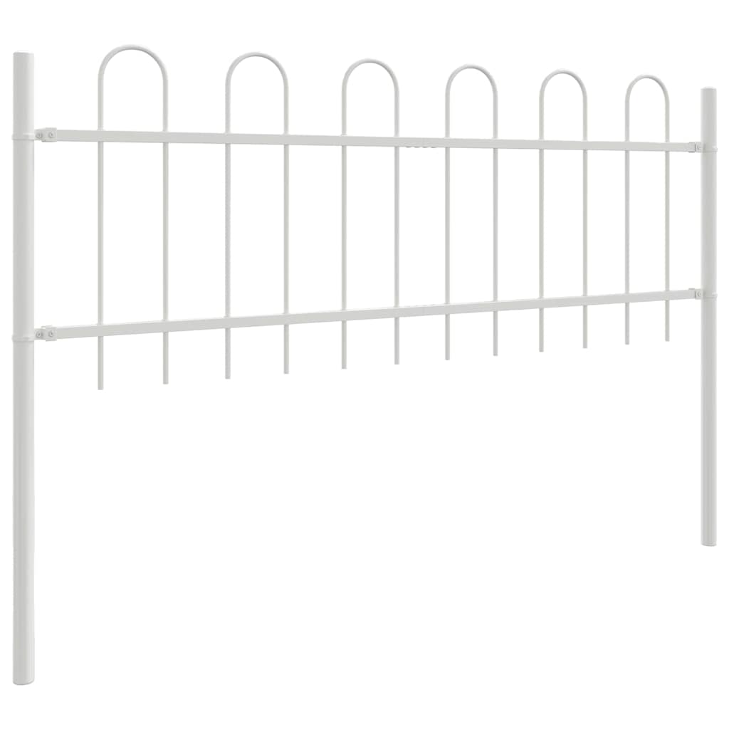Hage Hegning 4 pcs Hvit 6,8 x 0,6 m Pulverlakkert stål
