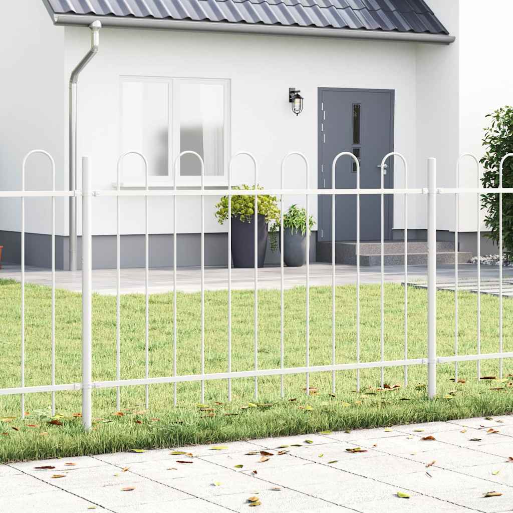 Hage Hegning 5 pcs Hvit 8,5 x 0,8 m Pulverlakkert stål