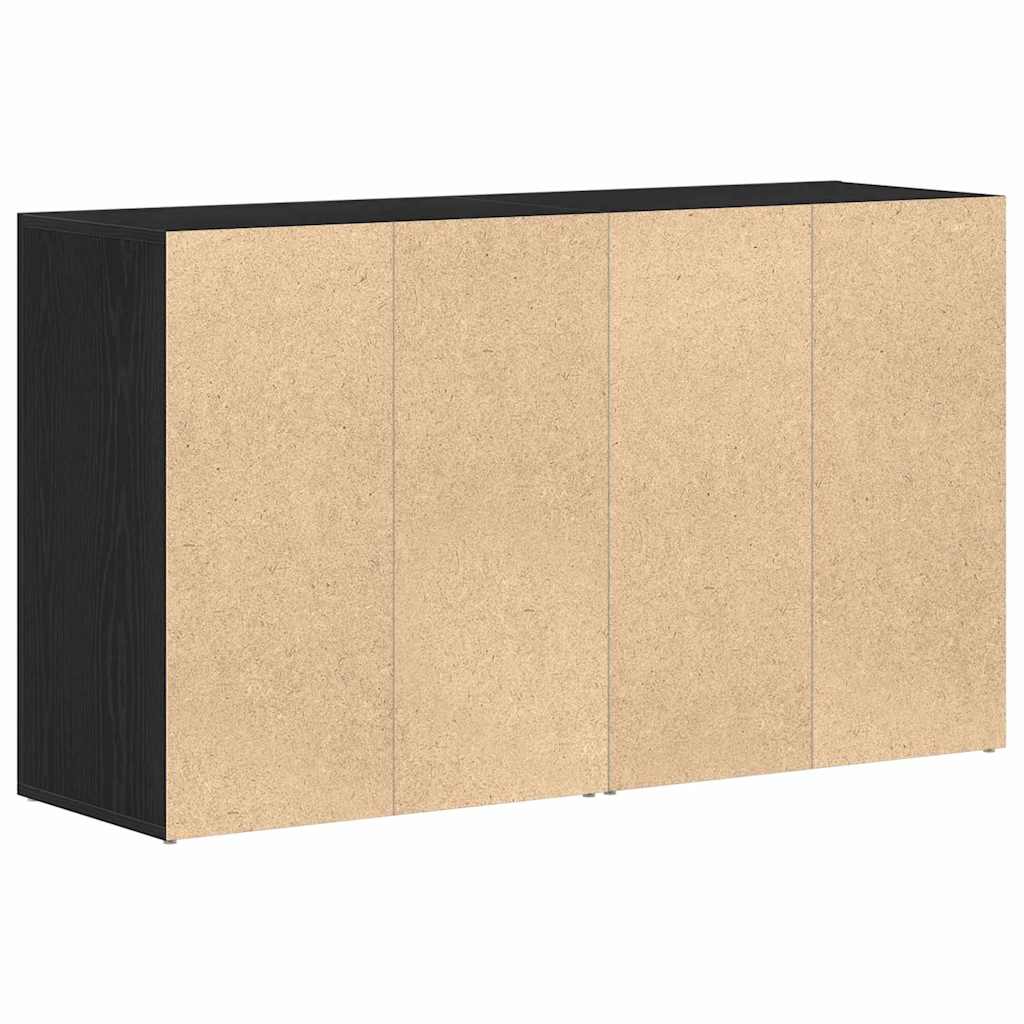 Serviesskap med skuff Svart Eik 120 x 36 x 69 cm Konstruert tre vidaXL
