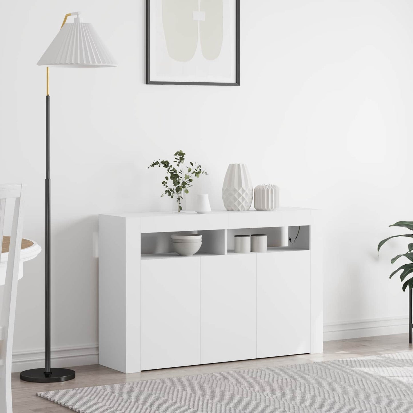 Serviesskap Hvit 116 x 30 x 75 cm Konstruert tre