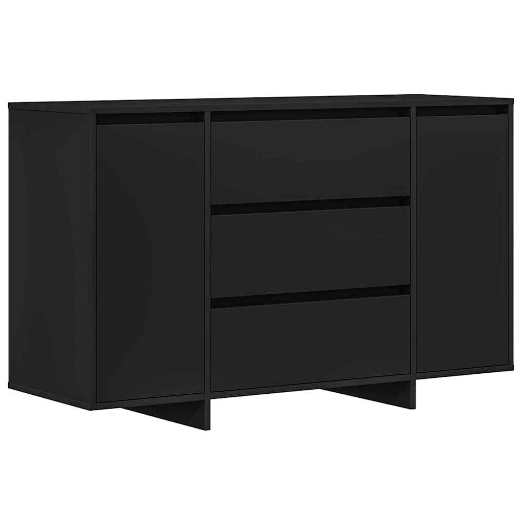Serviesskap med skuff Svart 120 x 41 x 75 cm Konstruert tre
