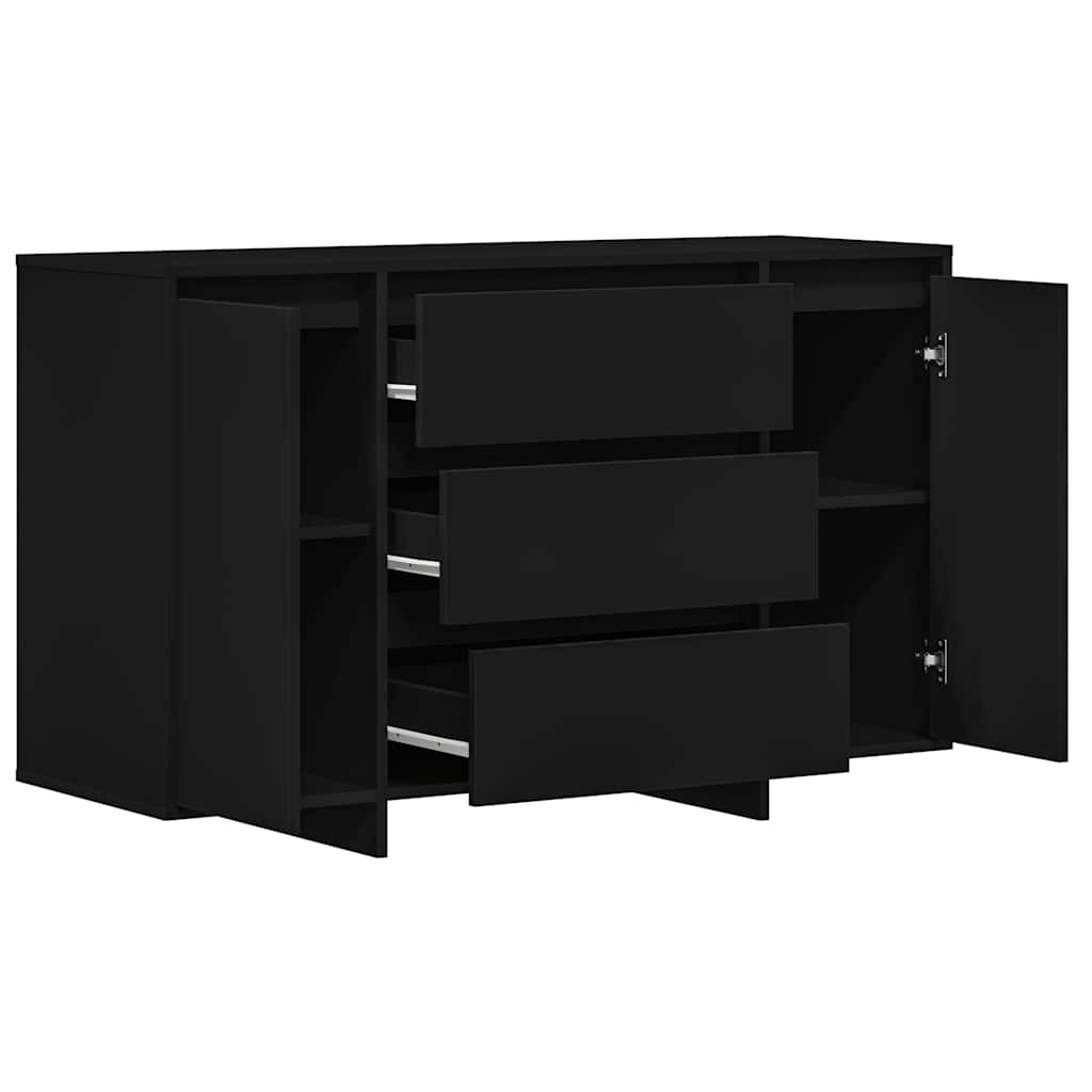 Serviesskap med skuff Svart 120 x 41 x 75 cm Konstruert tre