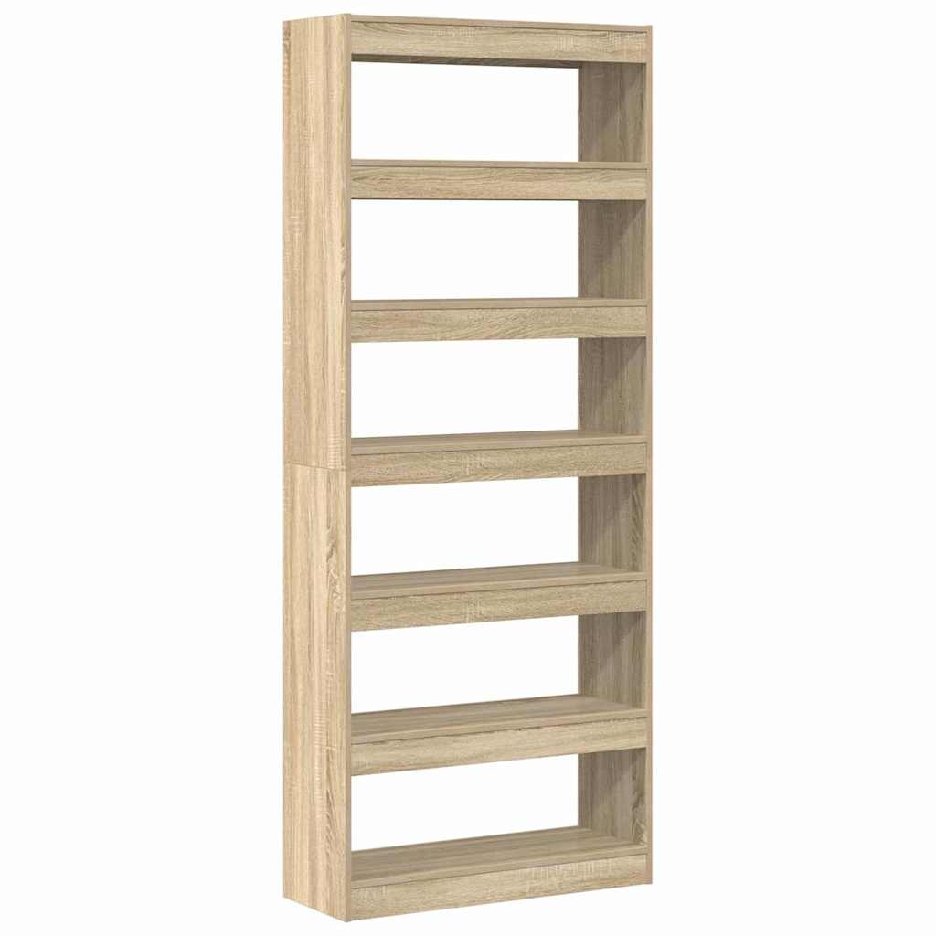 Bokskap med hylle Sonoma eik 80 x 30 x 198 cm Konstruert tre