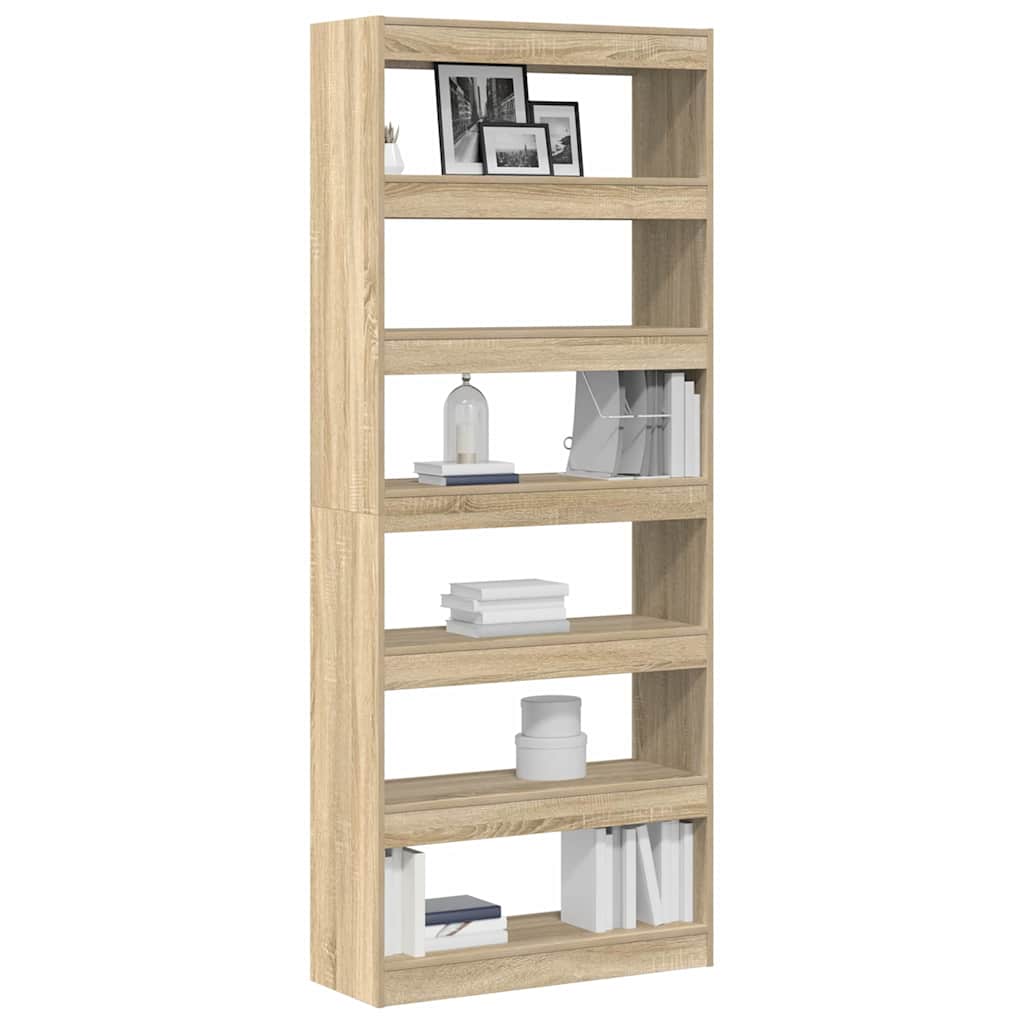 Bokskap med hylle Sonoma eik 80 x 30 x 198 cm Konstruert tre