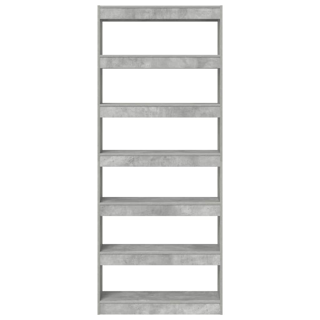 Bokskap med hylle Betonggrå 80 x 30 x 198 cm Konstruert tre