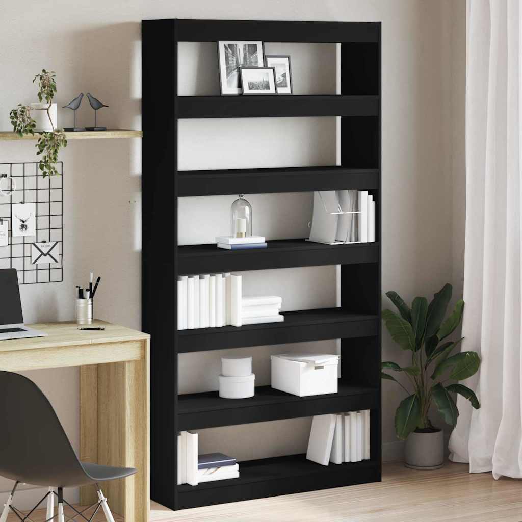 Bokskap Svart 100 x 30 x 198 cm Konstruert tre