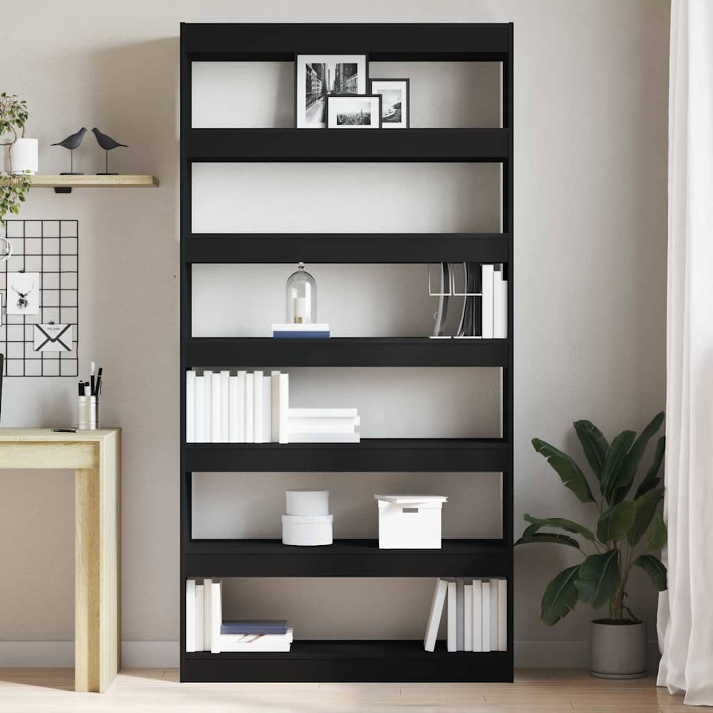 Bokskap Svart 100 x 30 x 198 cm Konstruert tre
