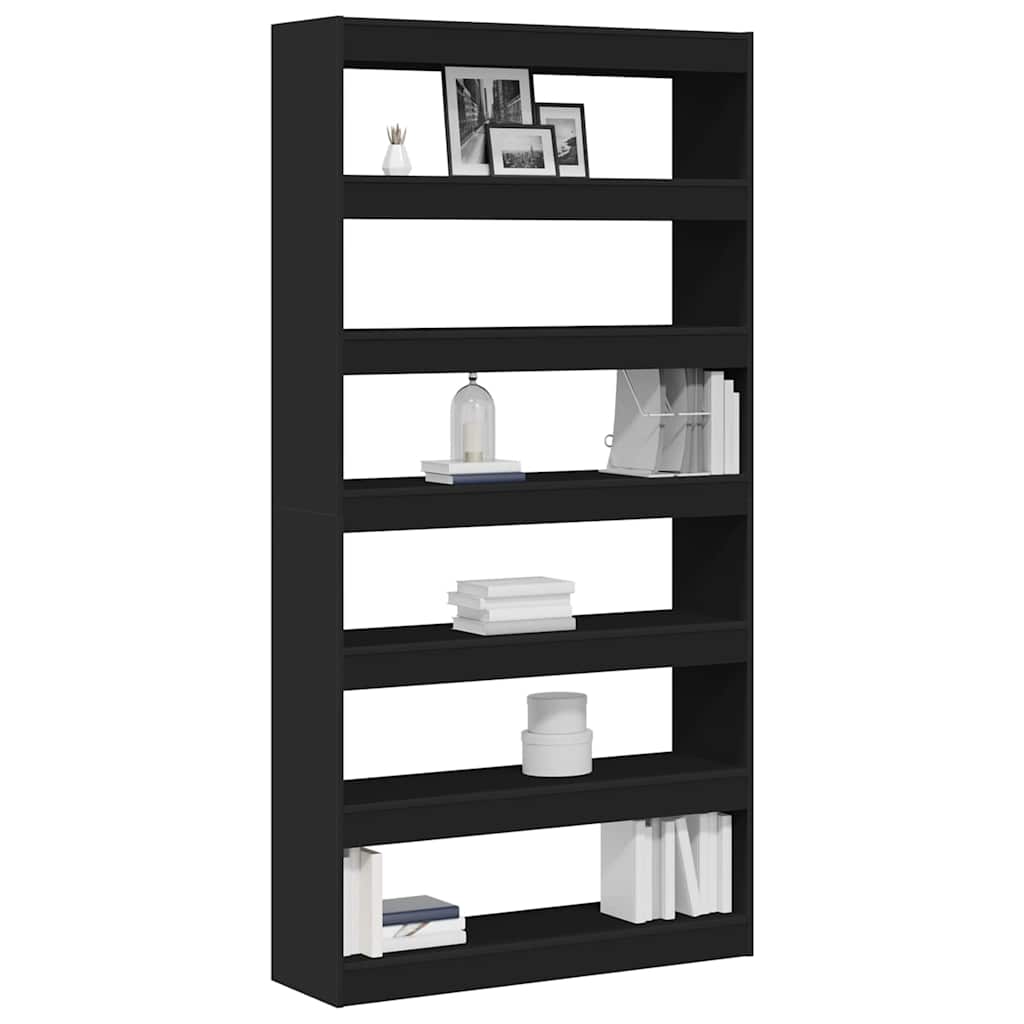 Bokskap Svart 100 x 30 x 198 cm Konstruert tre