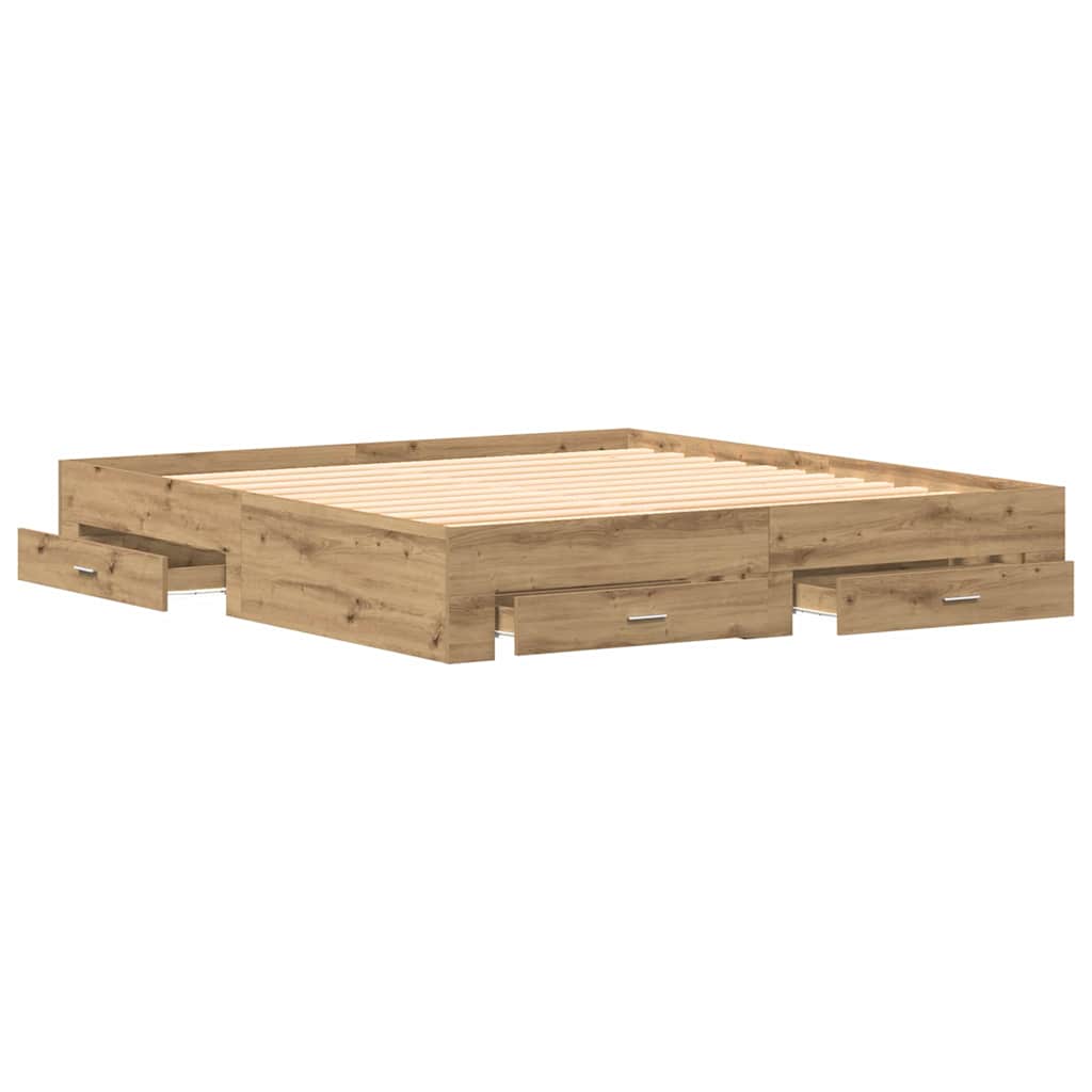 Sengestamme med skuff Artisan Eik 180 x 200 cm Konstruert tre