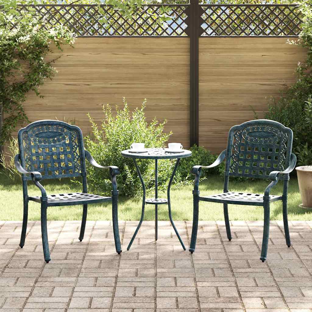 Hage Stol 2 pcs grønn 55 x 56,5 x 91cm Aluminium