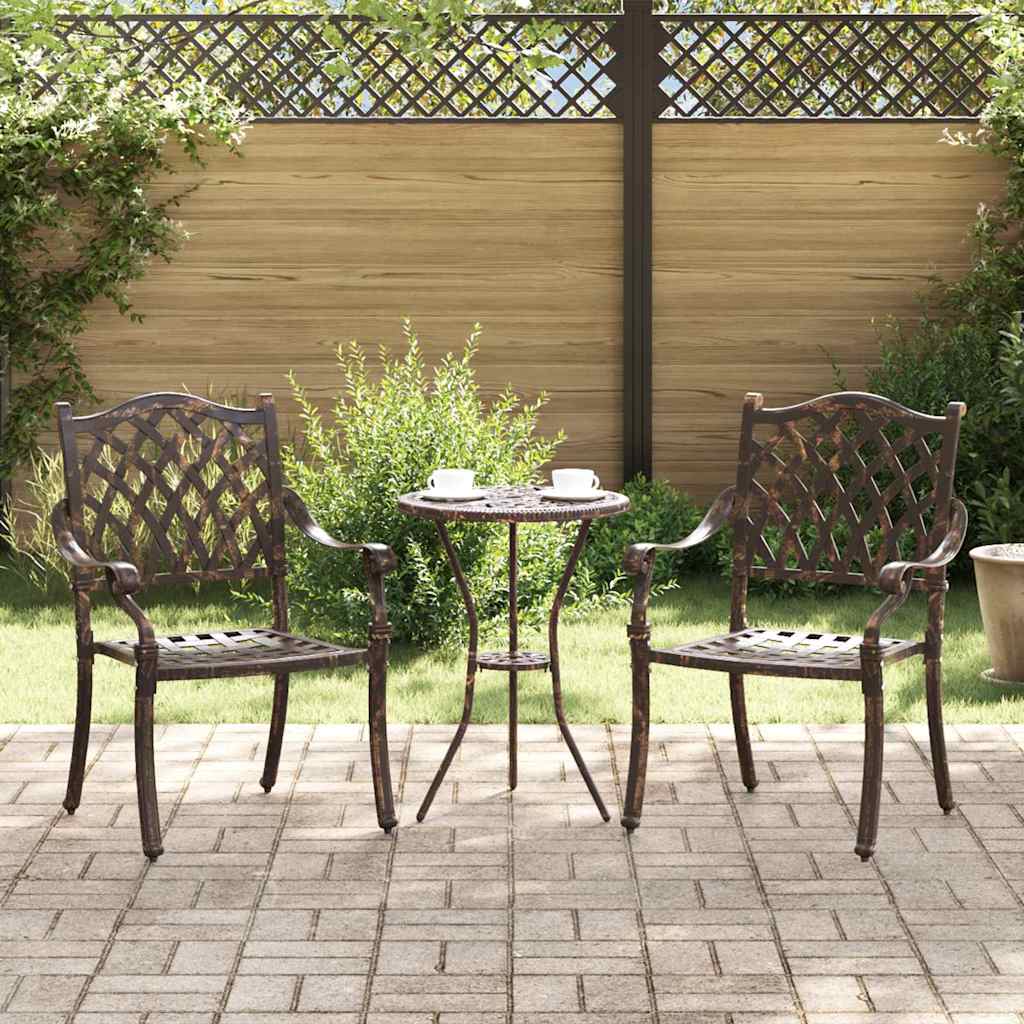 Hage Stol 2 pcs Bronse 56 x 55 x 92.5cm Aluminium