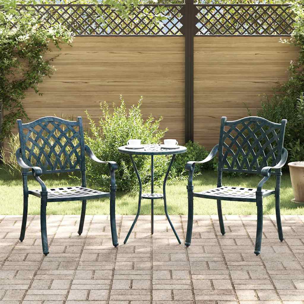 Hage Stol 2 pcs grønn 56 x 55 x 92.5cm Aluminium